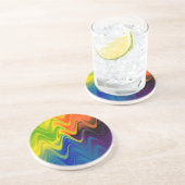 Wavy Multicolor Abstrakt Getränkeuntersetzer (Seite)