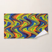 Wavy Multicolor Abstrakt Handtuch (Handtuch)