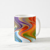Wavy Multicolor Abstrakt Kaffeetasse (VorderseiteRechts)