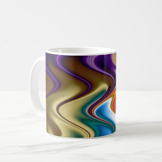 Wavy Multicolor Abstrakt Kaffeetasse (Vorderseite Links)