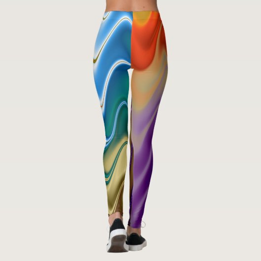 Wavy Multicolor Abstrakt Leggings (Rückseite)