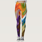 Wavy Multicolor Abstrakt Leggings (Vorderseite)