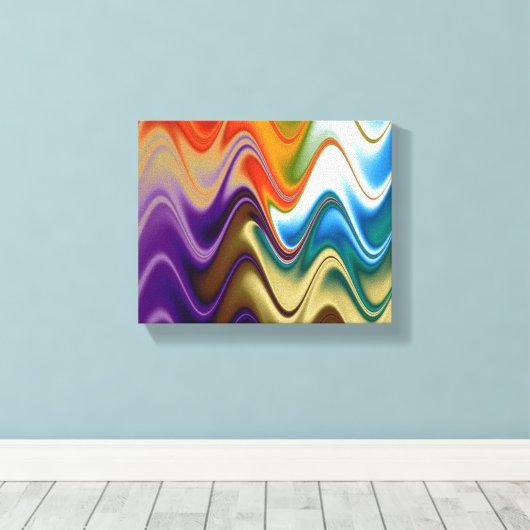 Wavy Multicolor Abstrakt Leinwanddruck (Insitu (Holzboden))