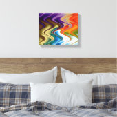 Wavy Multicolor Abstrakt Leinwanddruck (Insitu (Schlafzimmer))