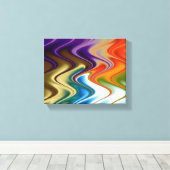 Wavy Multicolor Abstrakt Leinwanddruck (Insitu (Holzboden))