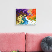 Wavy Multicolor Abstrakt Leinwanddruck (Insitu (Wohnzimmer))