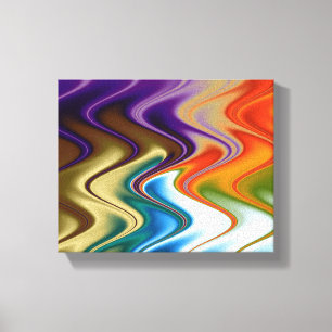 Wavy Multicolor Abstrakt Leinwanddruck