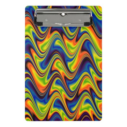 Wavy Multicolor Abstrakt Mini Klemmbrett (Vorderseite)