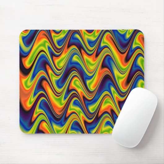 Wavy Multicolor Abstrakt Mousepad (Mit Mouse)