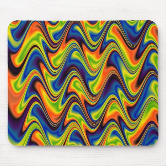Wavy Multicolor Abstrakt Mousepad (Vorne)