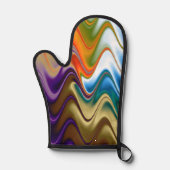 Wavy Multicolor Abstrakt Ofenhandschuh (Vorderseite)