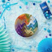 Wavy Multicolor Abstrakt Pappteller (Party)