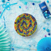 Wavy Multicolor Abstrakt Pappteller (Party)