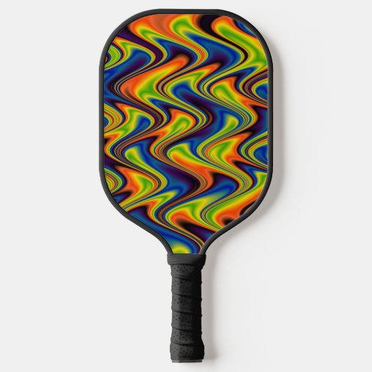 Wavy Multicolor Abstrakt Pickleball Schläger (Vorderseite)