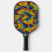 Wavy Multicolor Abstrakt Pickleball Schläger (Rückseite)