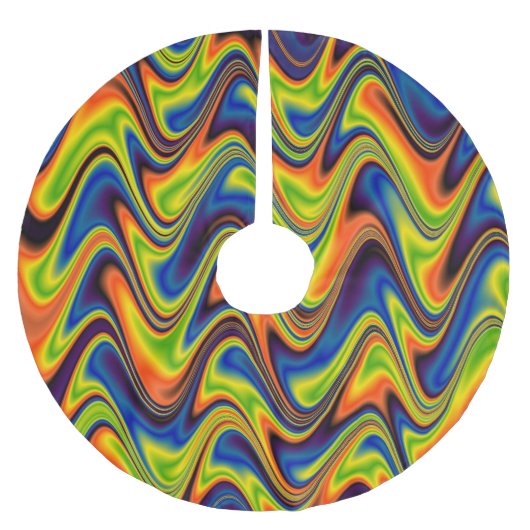 Wavy Multicolor Abstrakt Polyester Weihnachtsbaumdecke (Vorderseite)