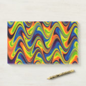 Wavy Multicolor Abstrakt Post-it Klebezettel (Auf Schreibtisch)