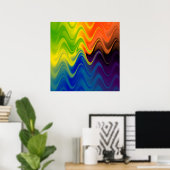 Wavy Multicolor Abstrakt Poster (Heimbüro)