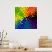 Wavy Multicolor Abstrakt Poster (Küche)