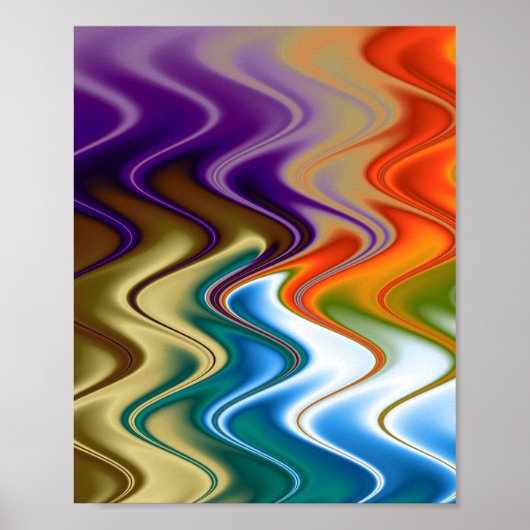 Wavy Multicolor Abstrakt Poster (Vorne)