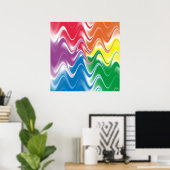 Wavy Multicolor Abstrakt Poster (Heimbüro)