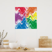 Wavy Multicolor Abstrakt Poster (Küche)