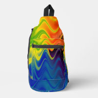 Wavy Multicolor Abstrakt Print Cut Nähtasche