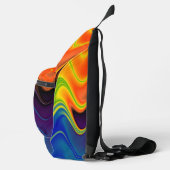 Wavy Multicolor Abstrakt Print Cut Nähtasche Crossbody Bag (Rechts)