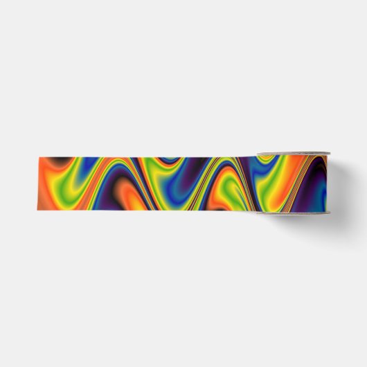 Wavy Multicolor Abstrakt Ripsband (Vorderseite)