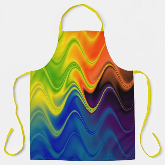 Wavy Multicolor Abstrakt Schürze (Vorderseite)