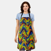 Wavy Multicolor Abstrakt Schürze (Getragen)
