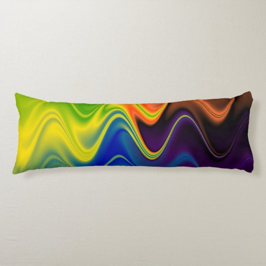 Wavy Multicolor Abstrakt Seitenschläferkissen (Vorderseite)