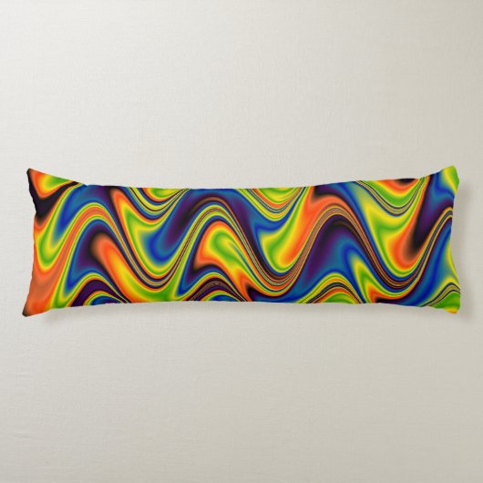 Wavy Multicolor Abstrakt Seitenschläferkissen (Vorderseite)