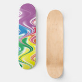 Wavy Multicolor Abstrakt Skateboard (Vorderseite)