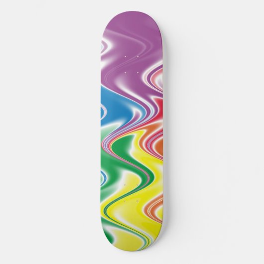 Wavy Multicolor Abstrakt Skateboard (Vorderseite)