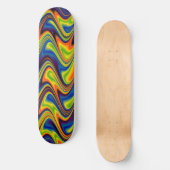 Wavy Multicolor Abstrakt Skateboard (Vorderseite)