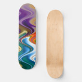 Wavy Multicolor Abstrakt Skateboard (Vorderseite)