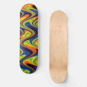 Wavy Multicolor Abstrakt Skateboard (Vorderseite)