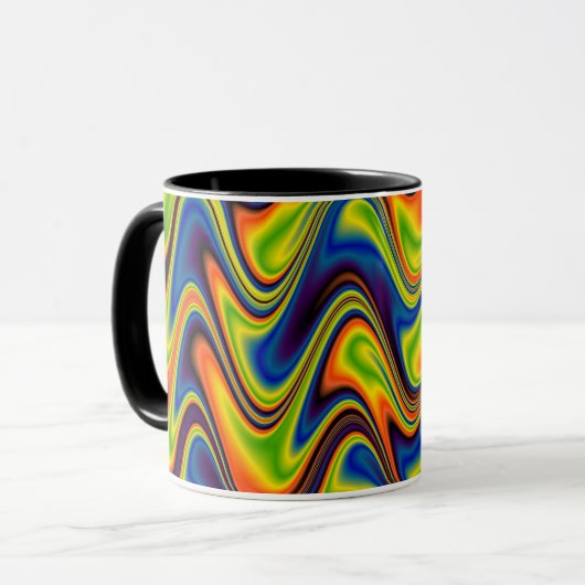 Wavy Multicolor Abstrakt Tasse (Vorderseite Links)