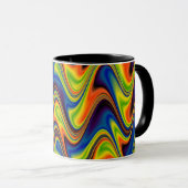 Wavy Multicolor Abstrakt Tasse (VorderseiteRechts)