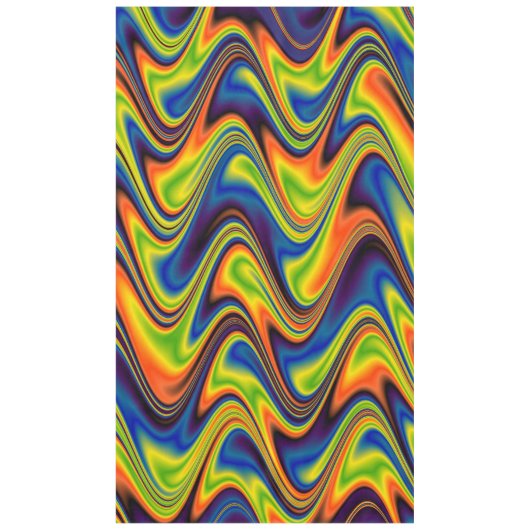 Wavy Multicolor Abstrakt Tischdecke (Vorderseite)