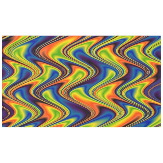 Wavy Multicolor Abstrakt Tischdecke (Vorderseite (Horizontal))