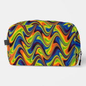 Wavy Multicolor Abstrakt Toilettenbeutel Waschbeutel (Vorderseite)