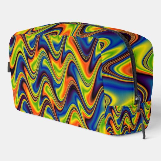 Wavy Multicolor Abstrakt Toilettenbeutel Waschbeutel (Rechte Ecke)