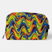 Wavy Multicolor Abstrakt Toilettenbeutel Waschbeutel (Rückseite)