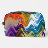 Wavy Multicolor Abstrakt Toilettenbeutel Waschbeutel (Vorderseite)