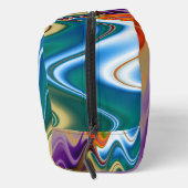 Wavy Multicolor Abstrakt Toilettenbeutel Waschbeutel (Rechts)