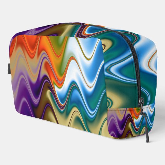 Wavy Multicolor Abstrakt Toilettenbeutel Waschbeutel (Rechte Ecke)