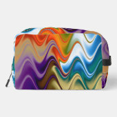Wavy Multicolor Abstrakt Toilettenbeutel Waschbeutel (Rückseite)