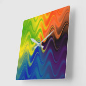 Wavy Multicolor Abstrakt Wall Clock Quadratische Wanduhr (Winkel)